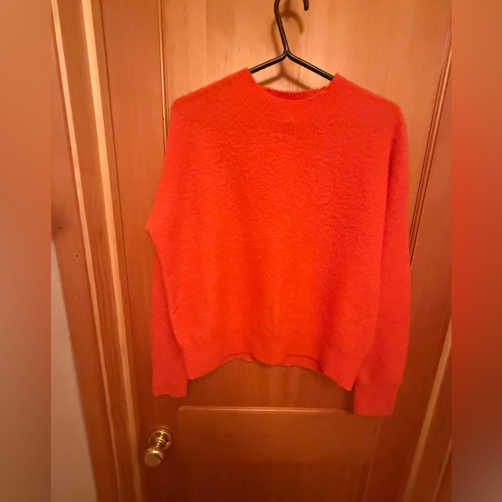 Nordstrom signature 87% Cashmere Crew Neck Sweater Orange